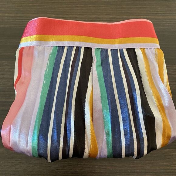 Rainbow Stripe Micropleat Midi Length Skirt, Women's XL Zipper Closure Colorful - Picture 8 of 8